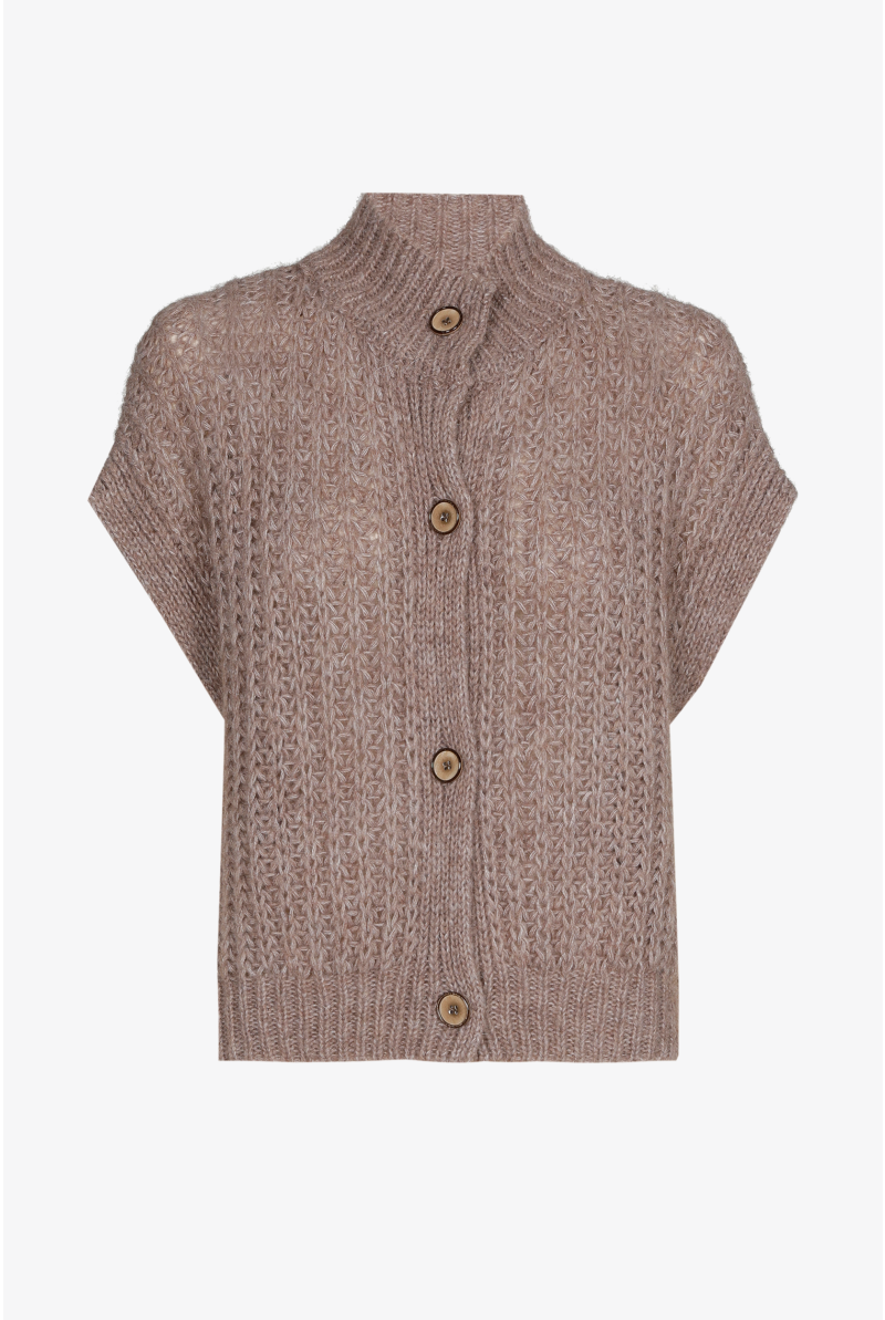 Gebreid vest met knopen