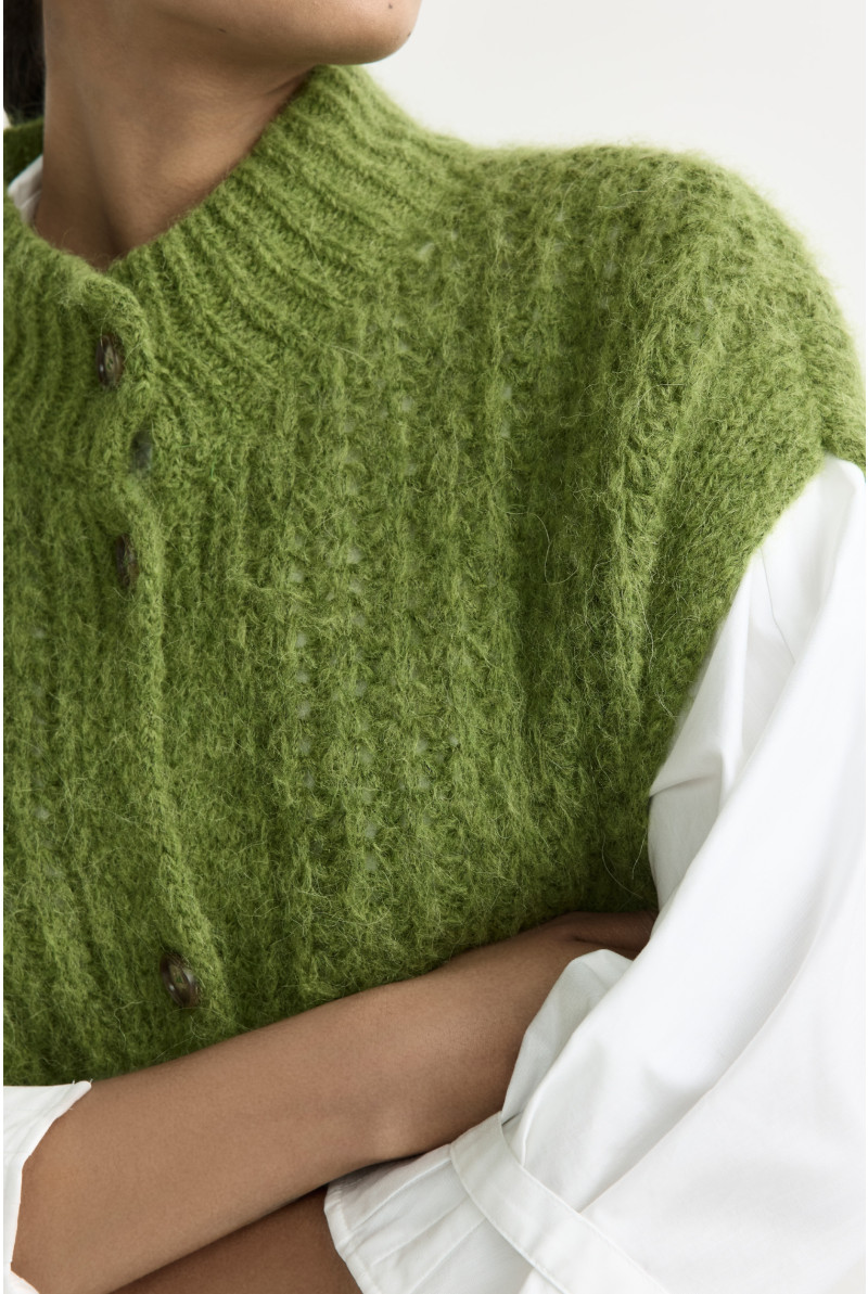 Gilet met fantasiesteek