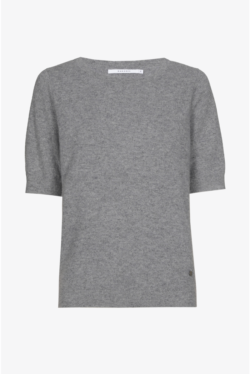 Cashmere trui met korte mouwen