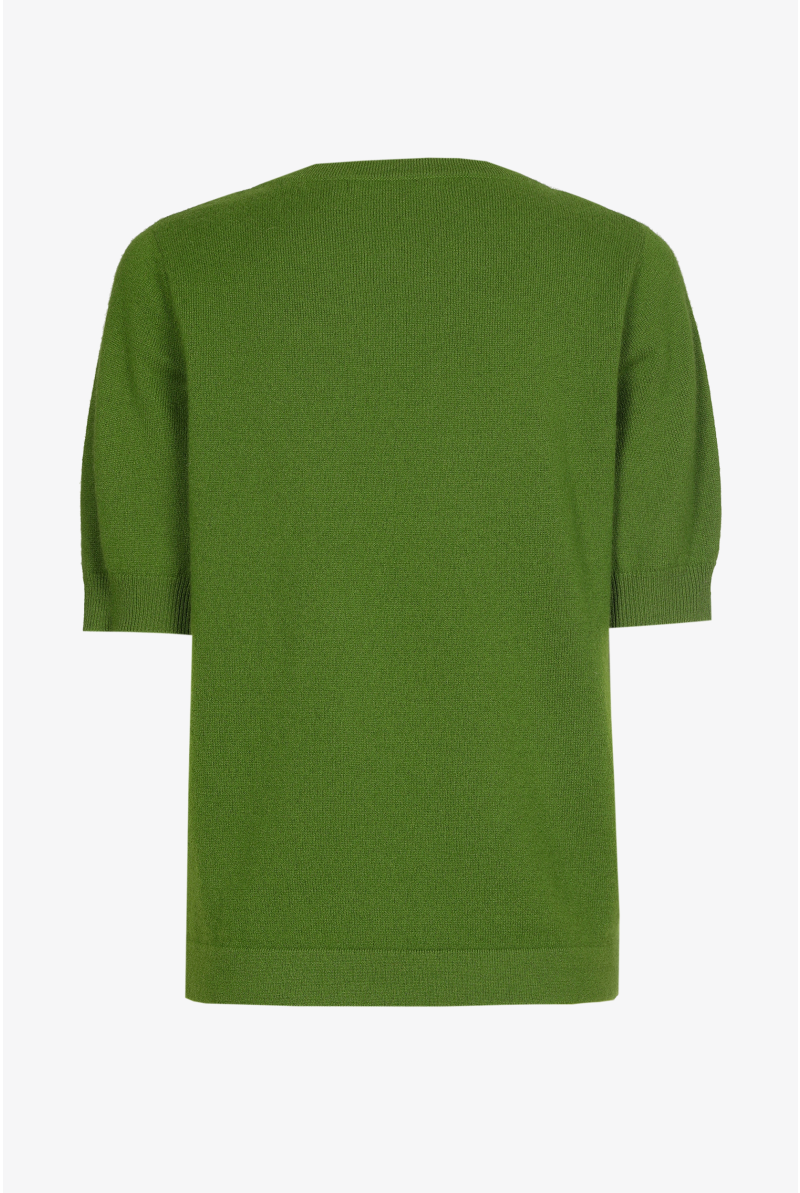 Cashmere trui met korte mouwen