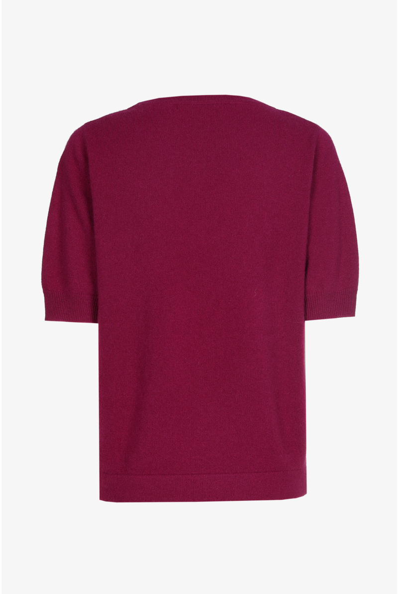 Cashmere trui met korte mouwen