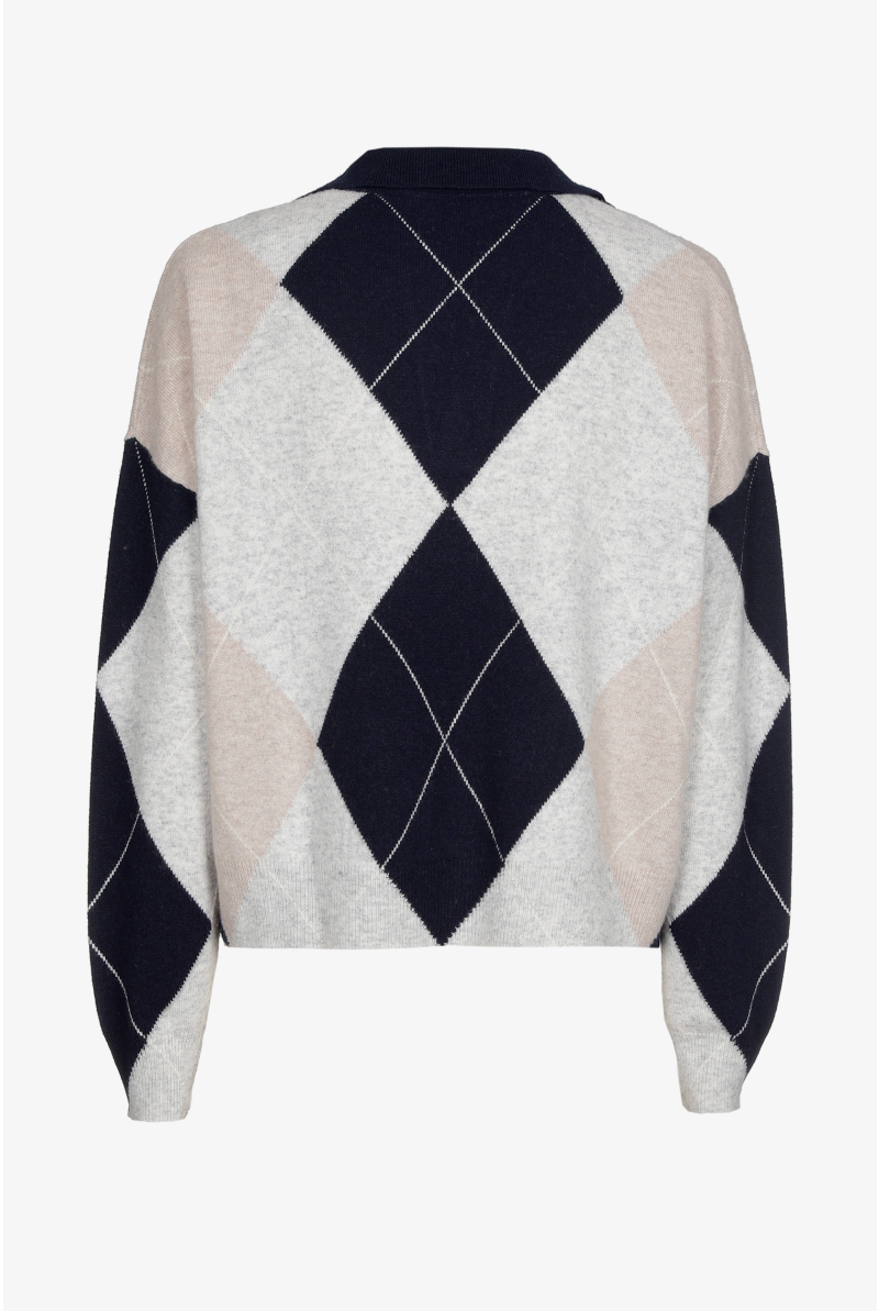 Checked polo jumper