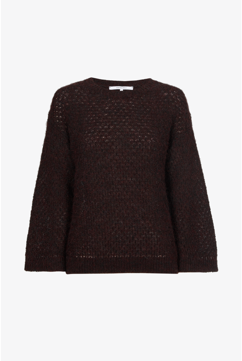 Jumper with openwork embroidery