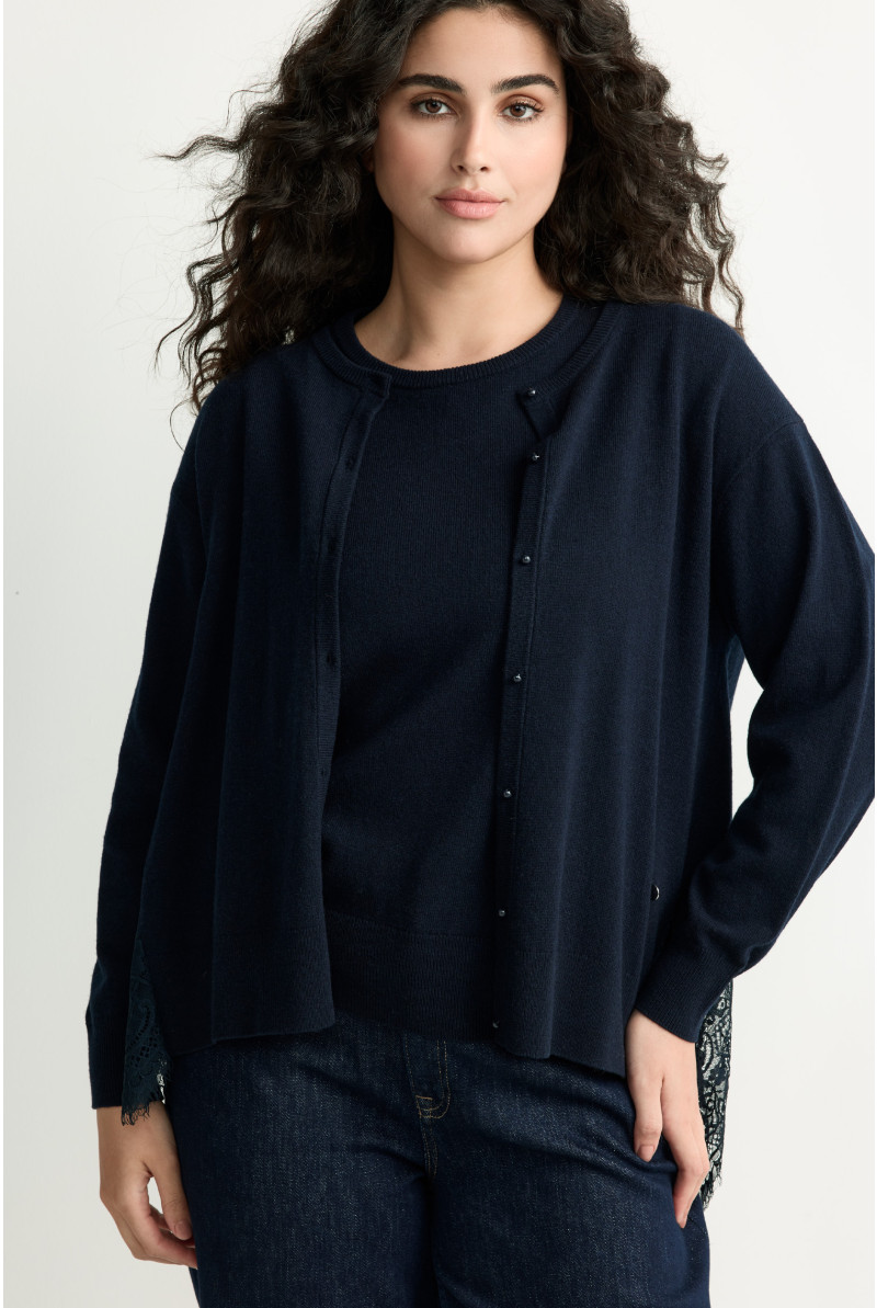 Cardigan with lace