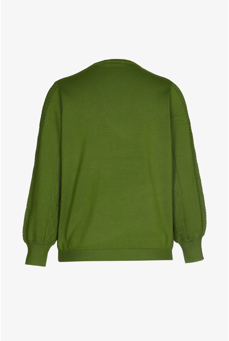Cotton jumper with knitted detail