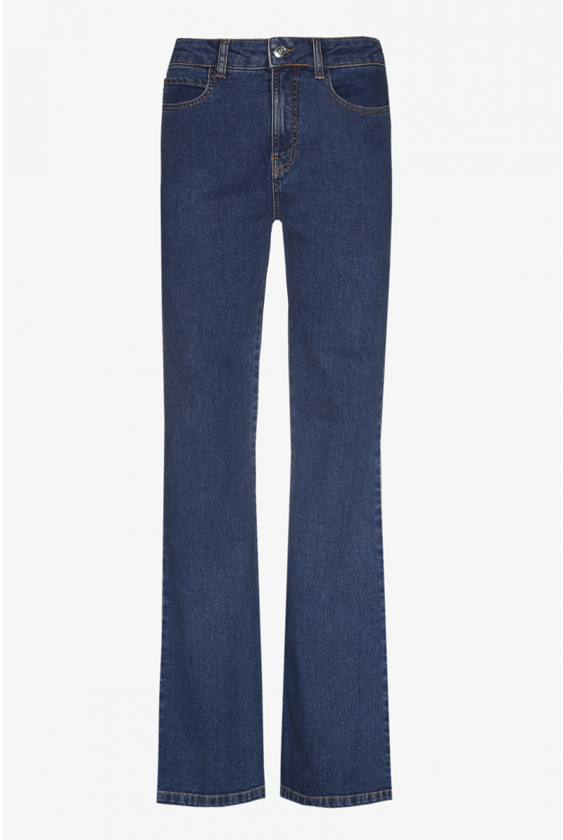 Donkerblauwe flared jeans