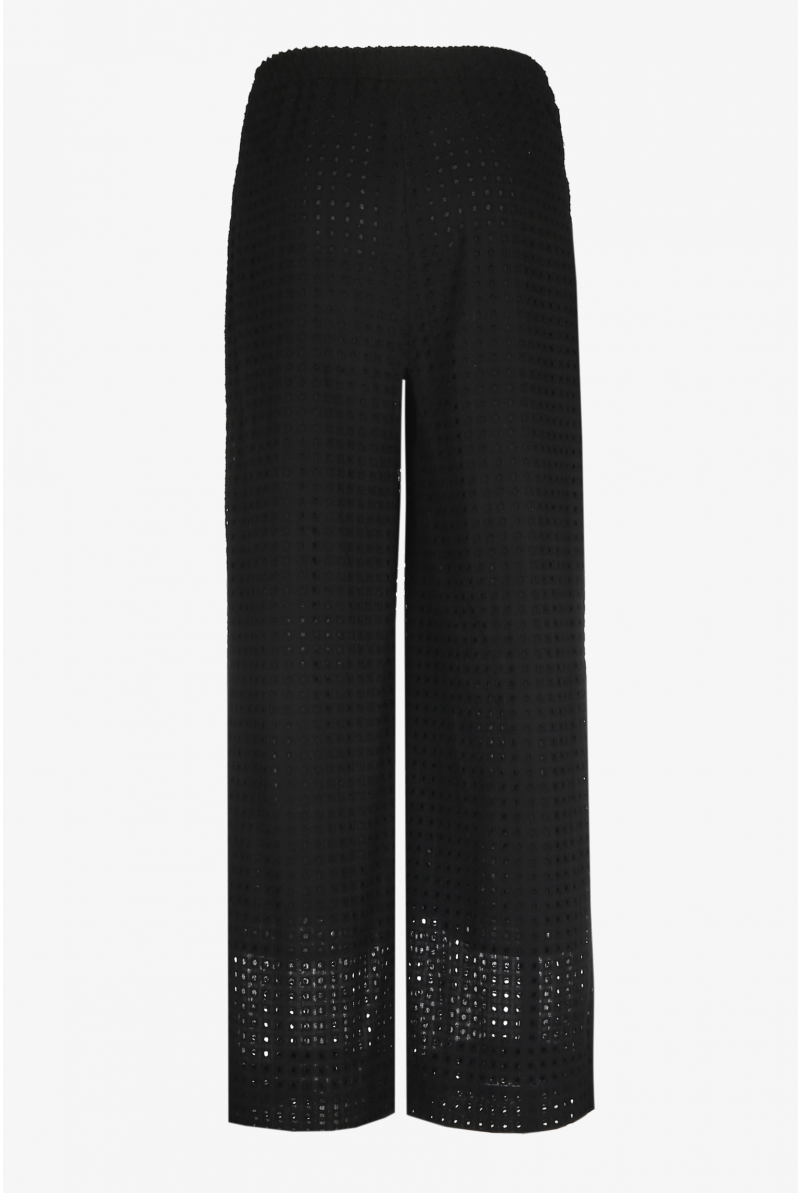 Black broderie anglaise trousers