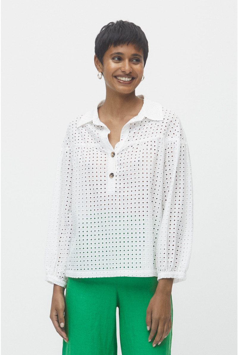 White broderie anglaise blouse