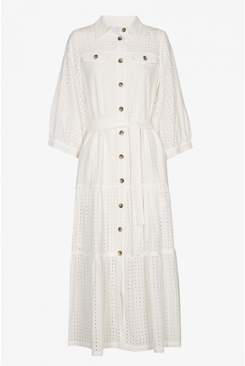 Long white button-down dress