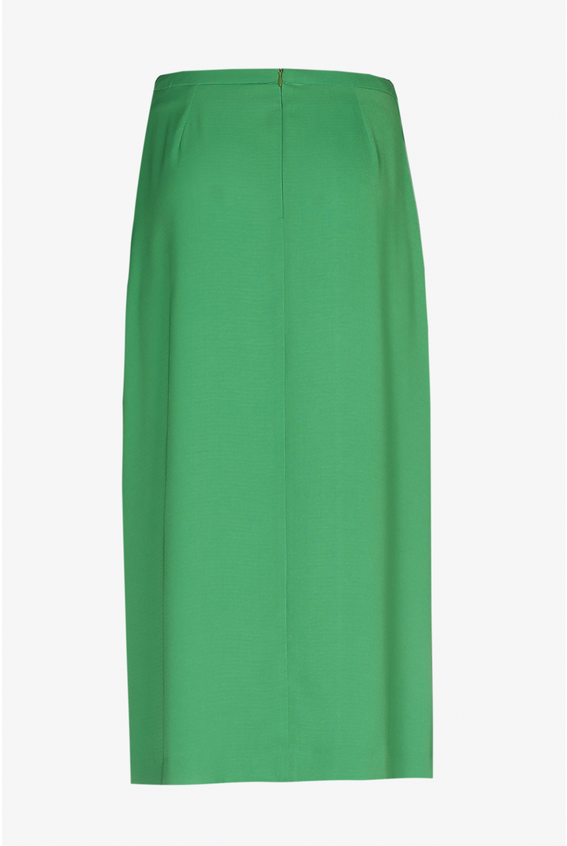 Long green draped skirt