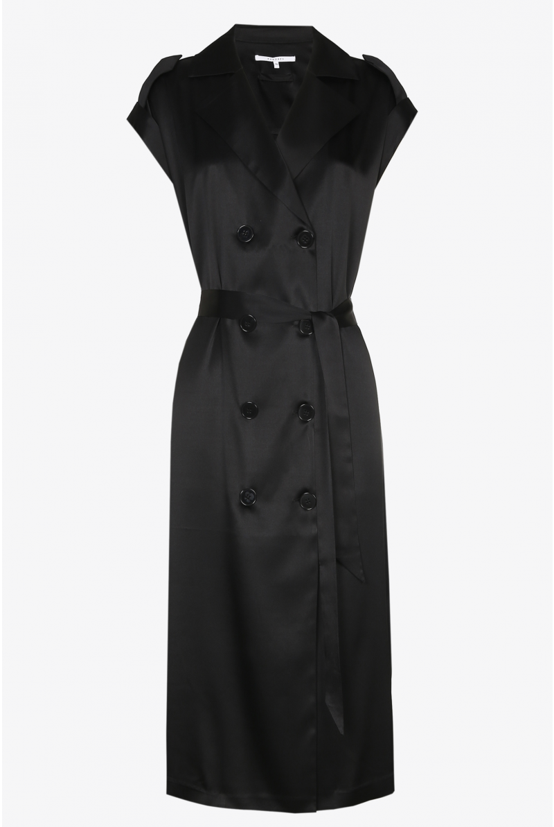 Robe en soie à double boutonnage