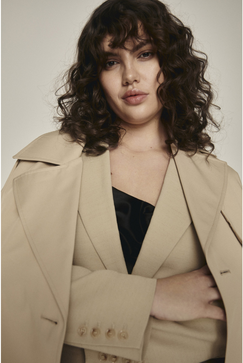 Beige trench coat 