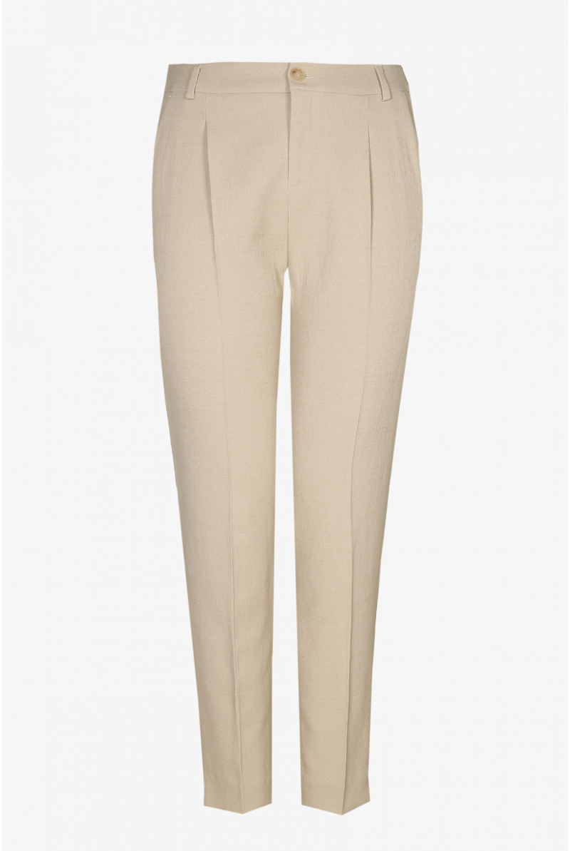 Pantalon beige à pli marqué