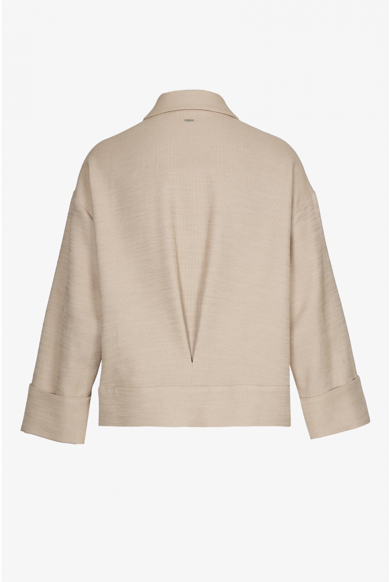 bout gebed Voorstellen Korte beige jas in linnen - Xandres