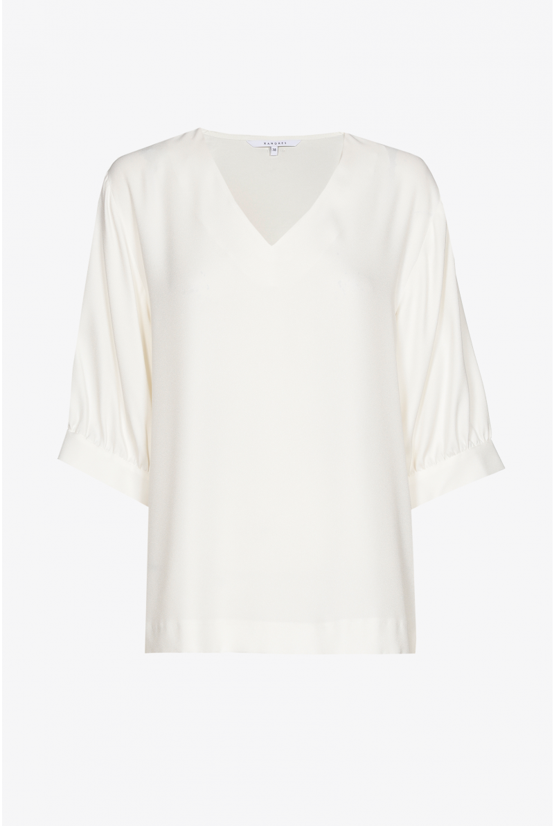 Blouse met V-hals en losse mouwen