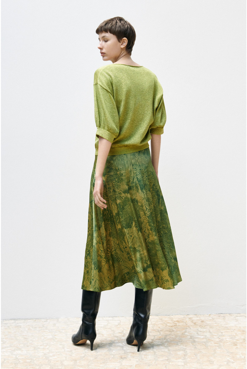 Skirt with landscape drawing