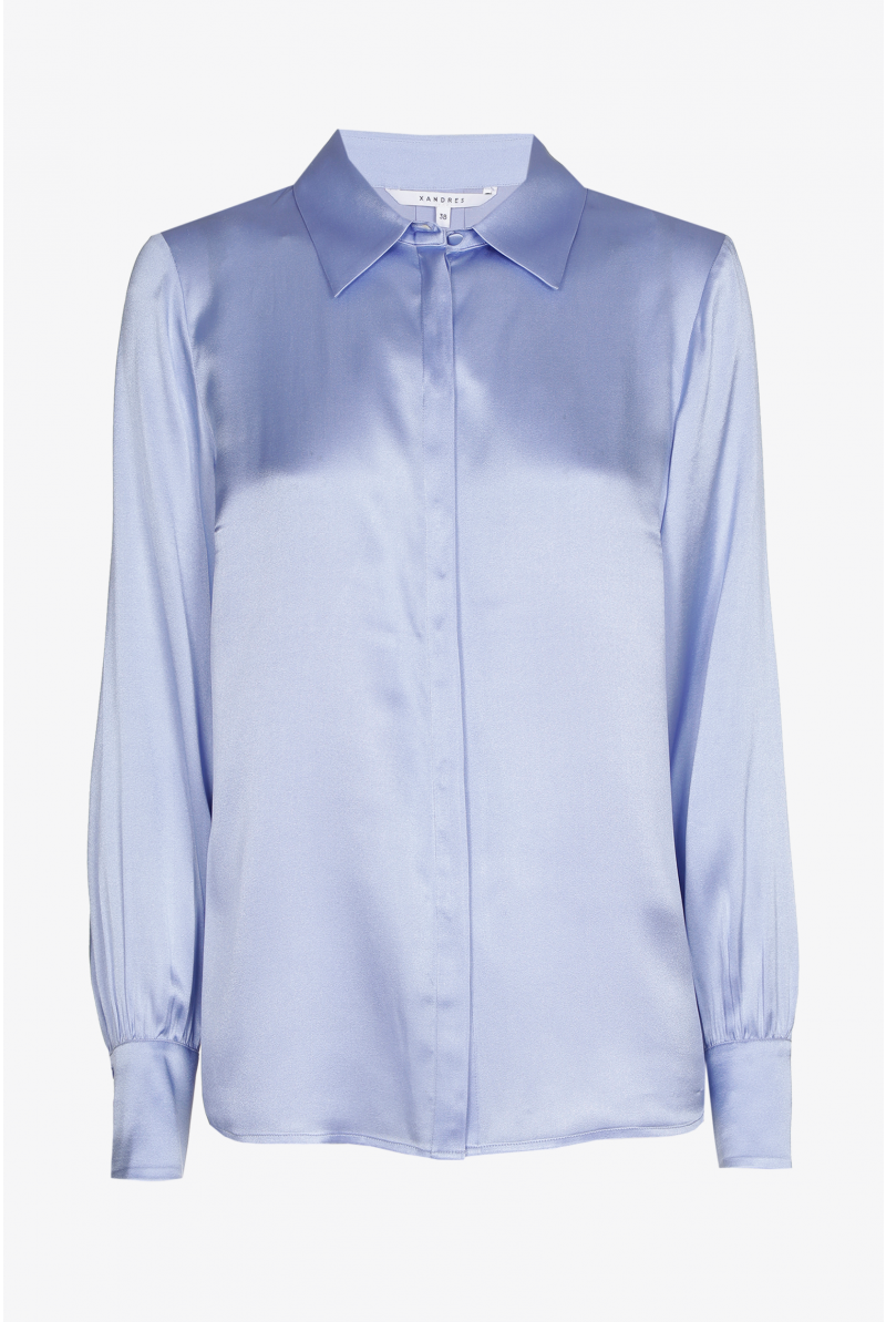 Klassieke hemdblouse in zijde