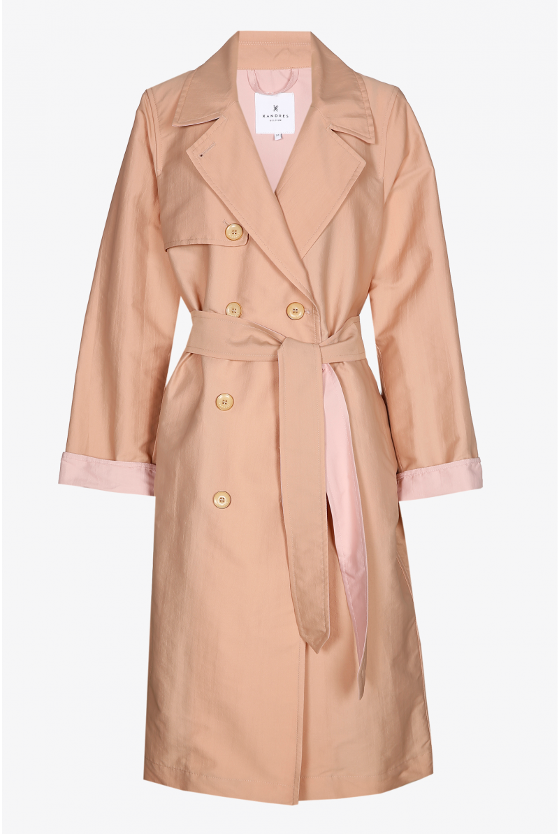 Trench coat with waist belt