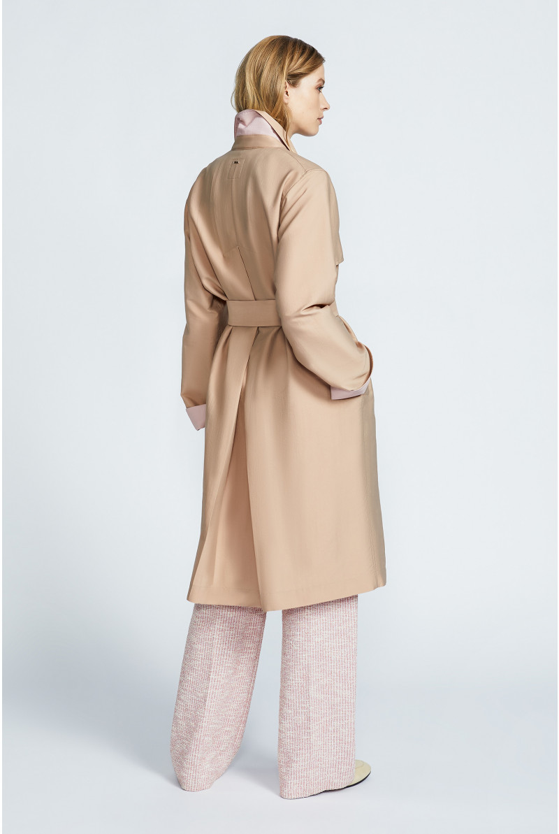 Trench coat with waist belt