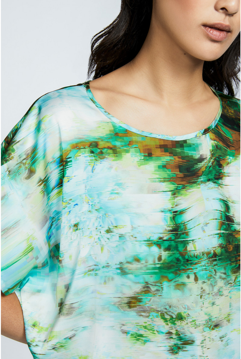 T-shirt met satijnglans