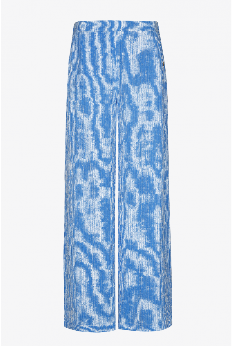 Pantalon large à motif rayé