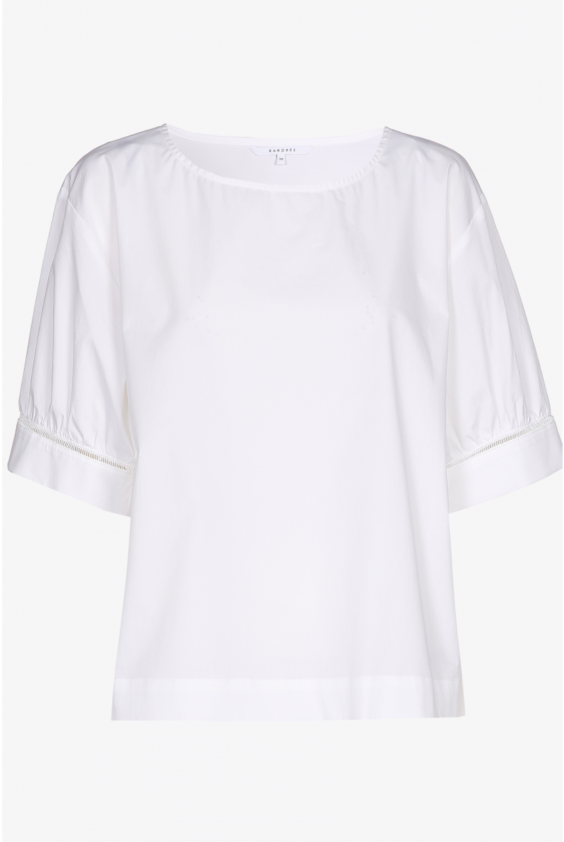 Oversized blouse with short sleeves