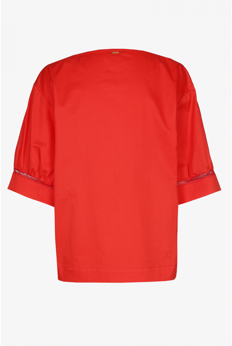 Oversized blouse with short sleeves