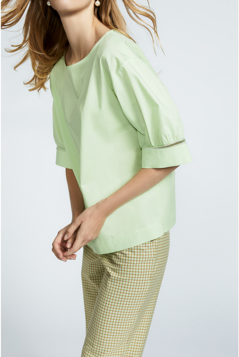 Oversized blouse met korte mouwen