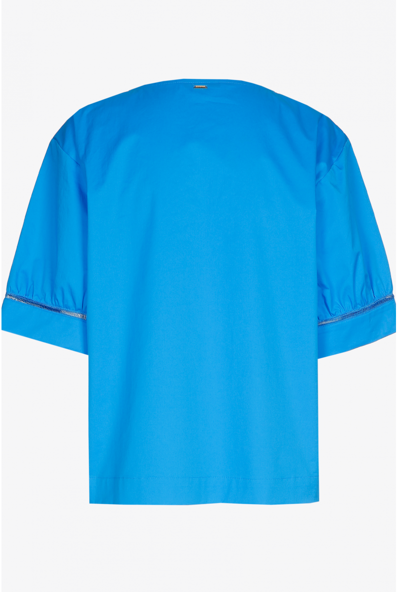 Oversized blouse with short sleeves