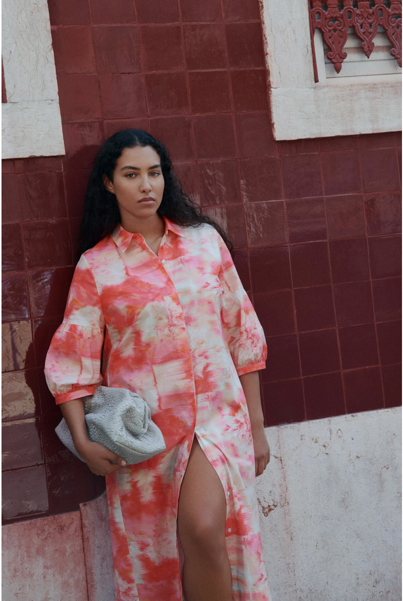 Shirt dress with sash