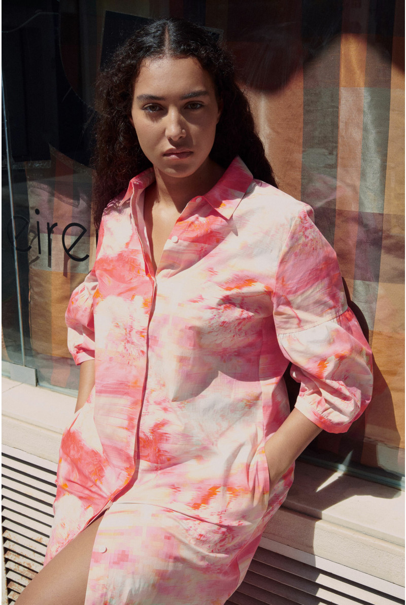 Shirt dress with sash