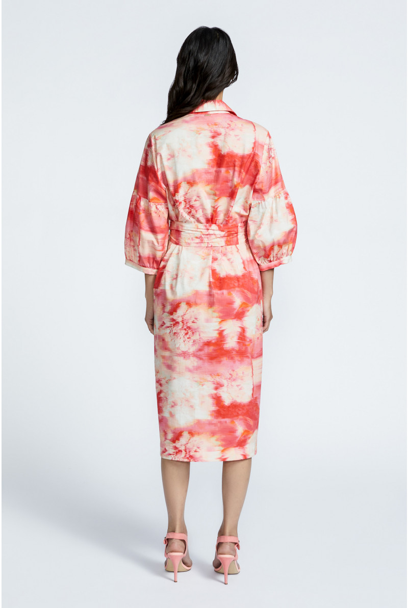 Shirt dress with sash