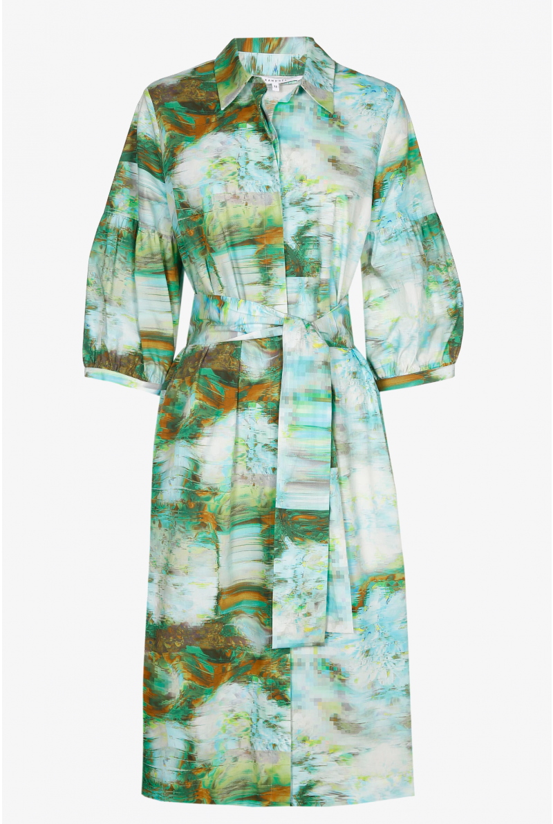 Robe-chemise avec ruban à nouer