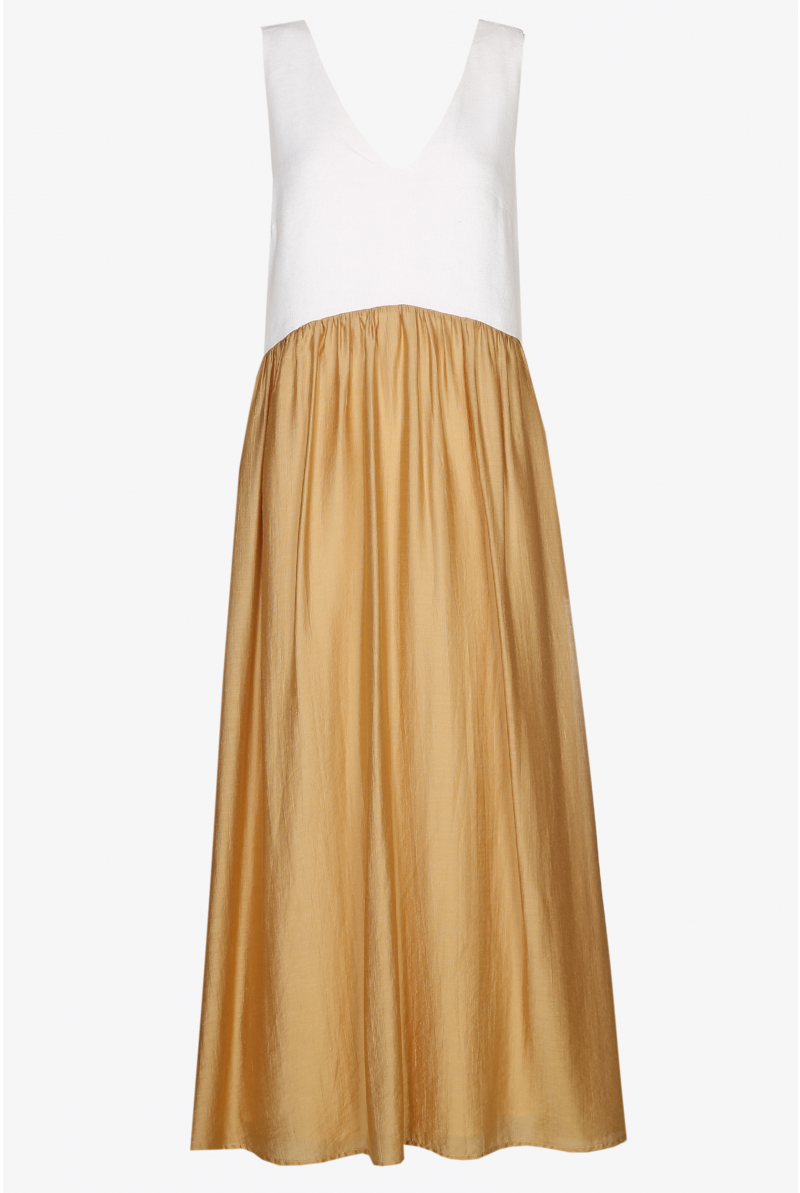 A-line dress with satin sheen