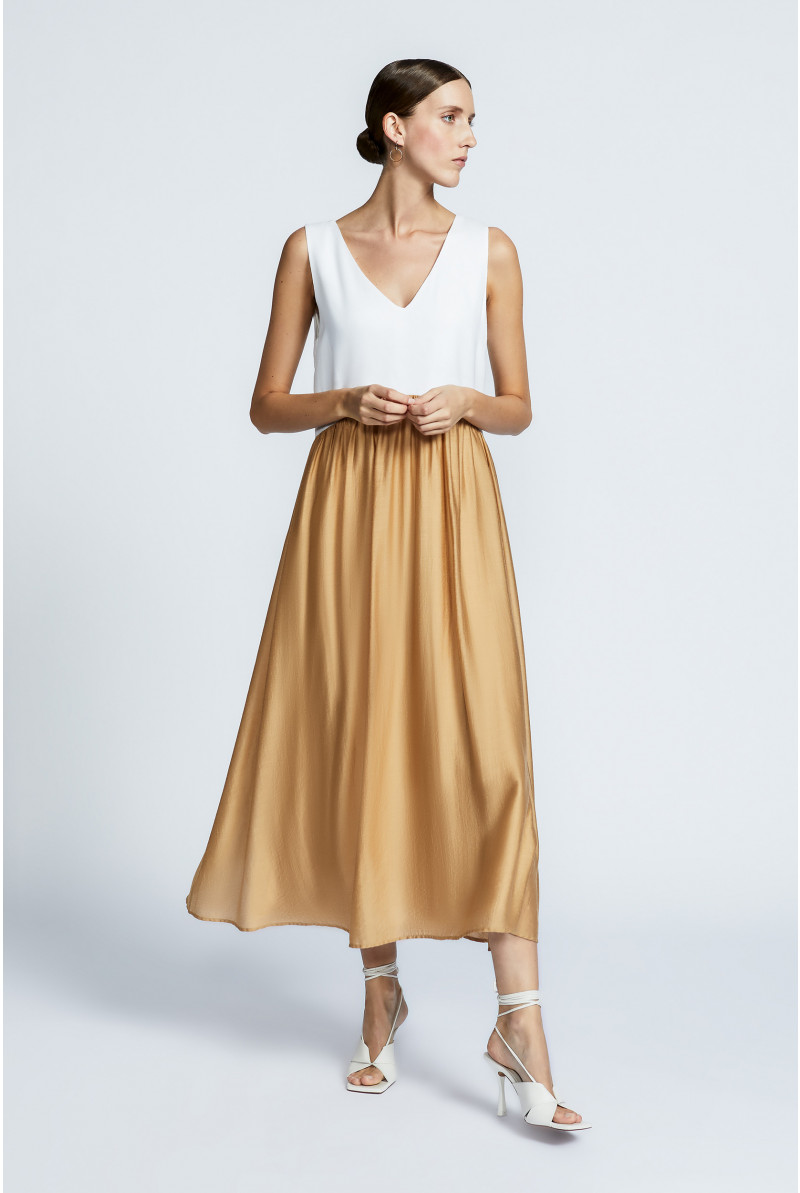 A-line dress with satin sheen