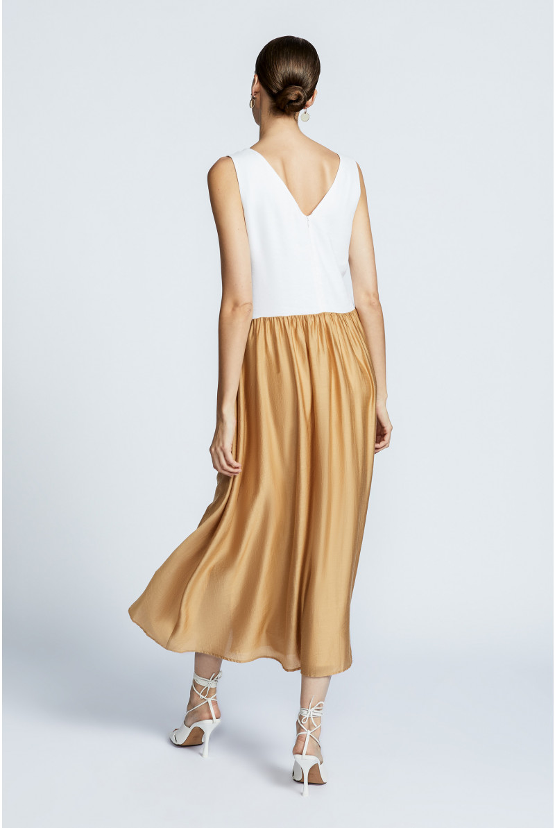 A-line dress with satin sheen