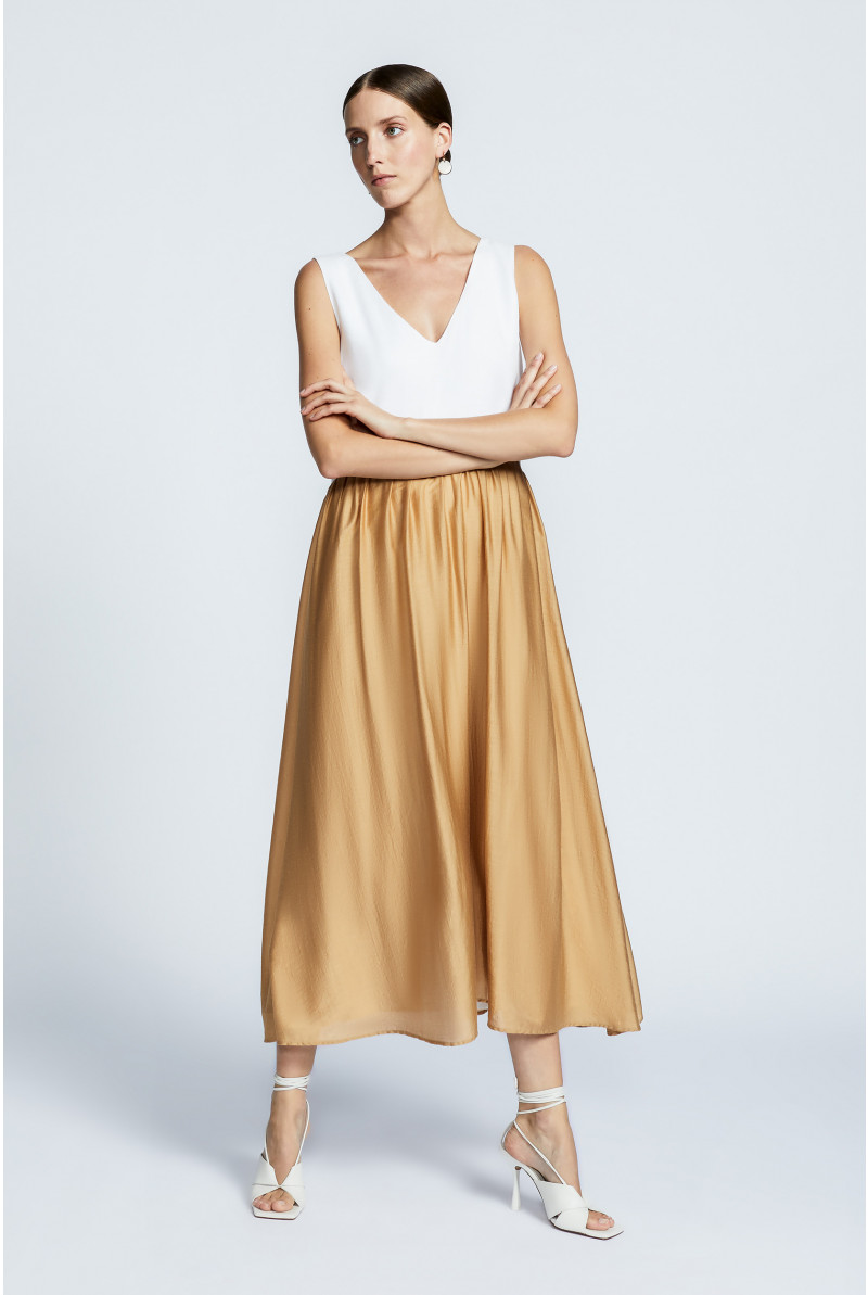 A-line dress with satin sheen