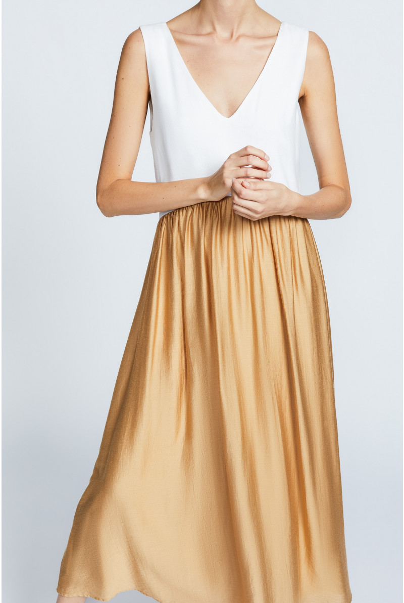 A-line dress with satin sheen