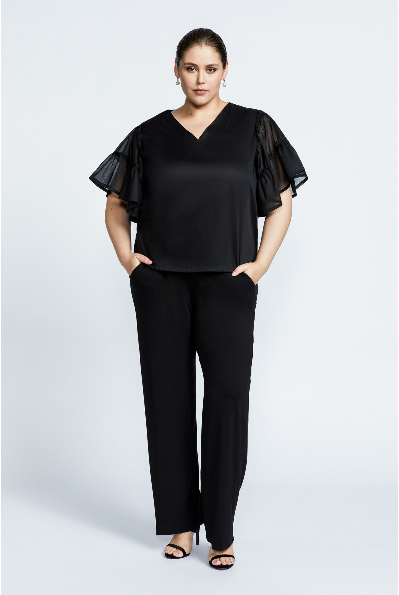 Blouse met volantmouwen