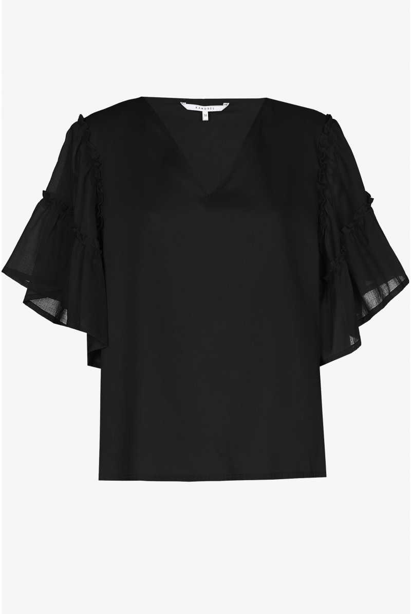 Blouse met volantmouwen