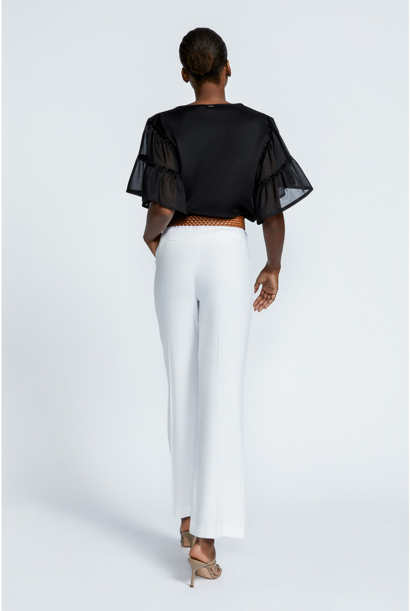 Blouse met volantmouwen