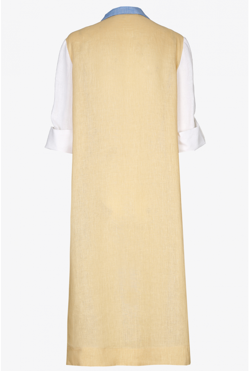 Tricolour dress in linen