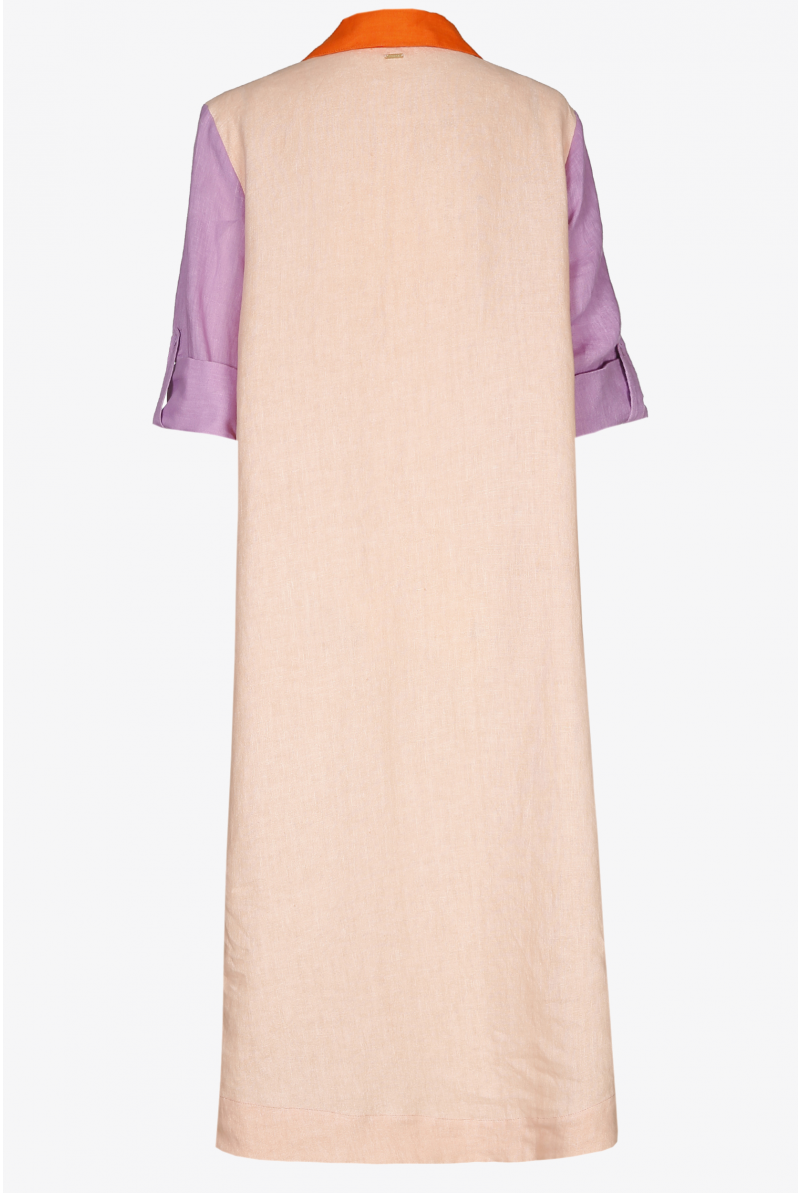 Tricolour dress in linen