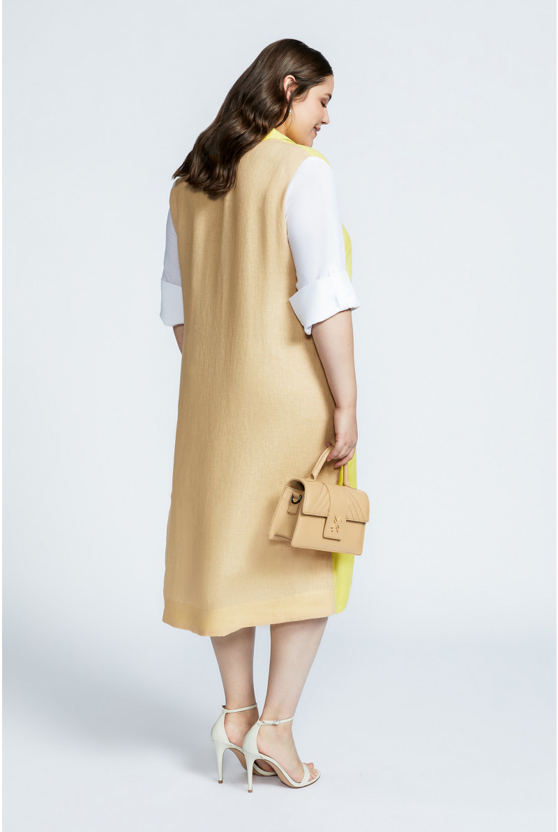 Tricolour dress in linen