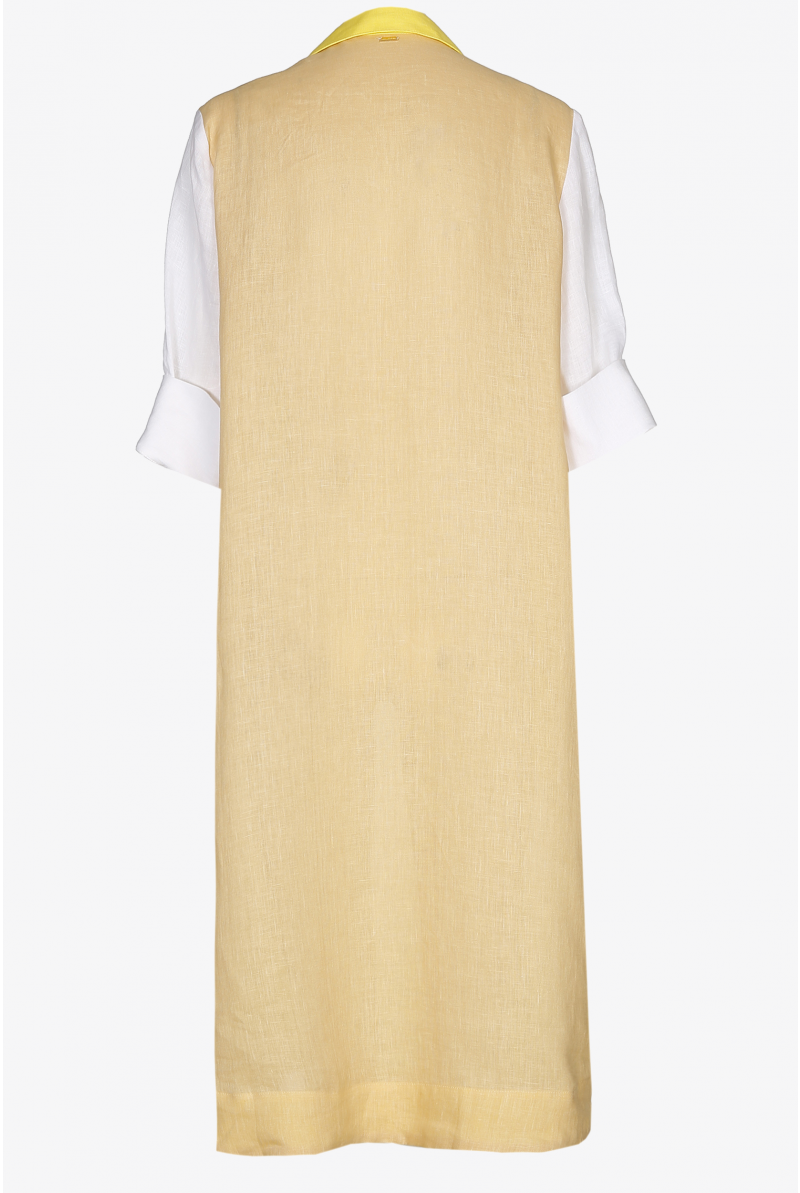 Tricolour dress in linen