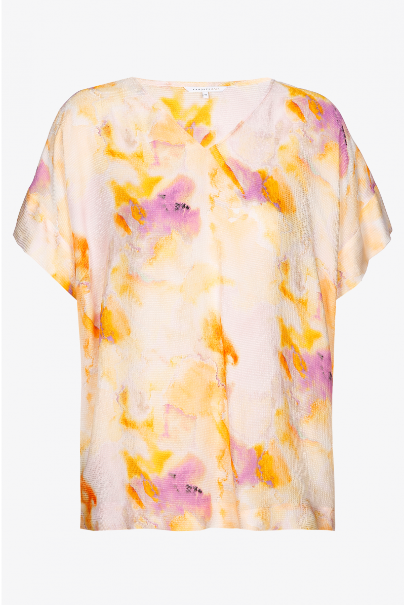 Oversized blouse in tie dye-print