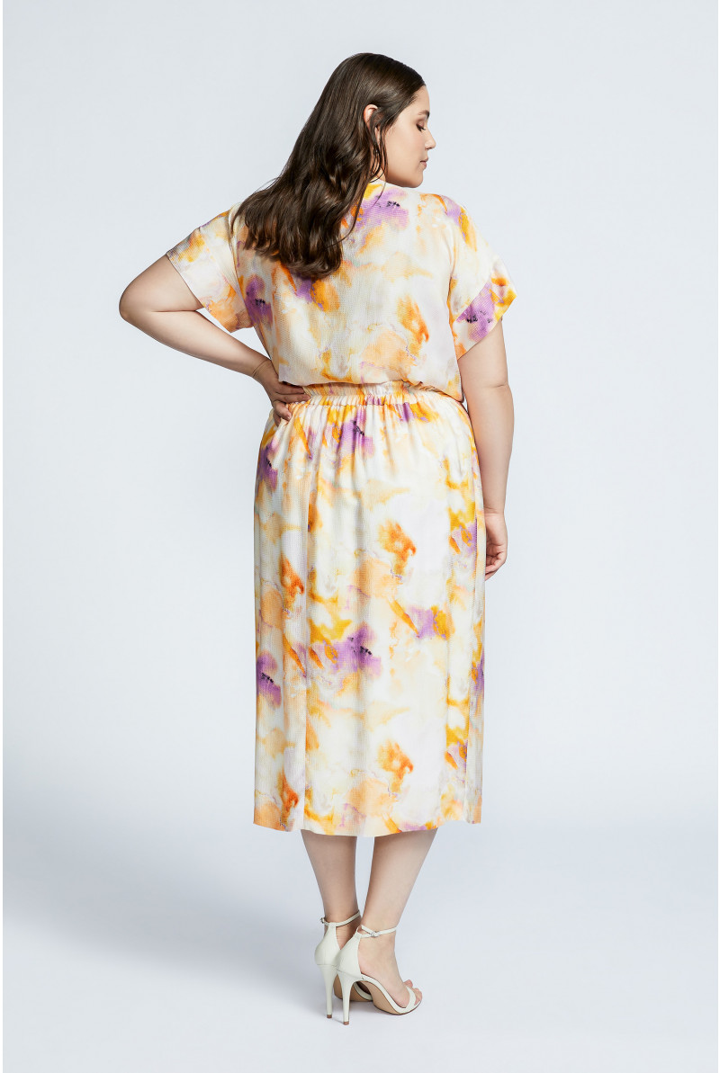 Oversized blouse in tie dye-print