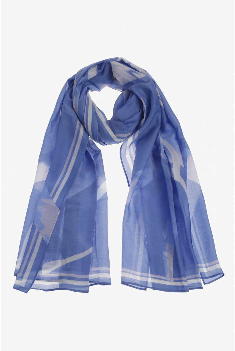Blue tie-dye scarf