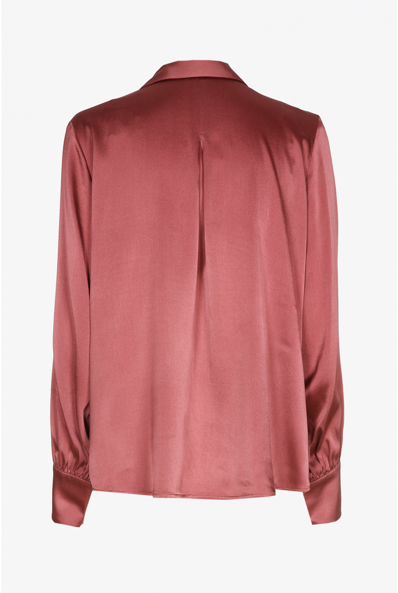 Silk blouse with shirt collar