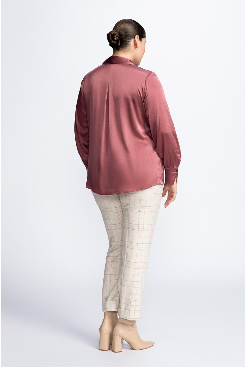 Silk blouse with shirt collar